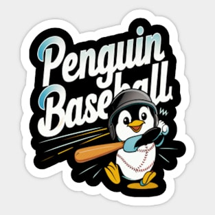 Penguin Baseball Sticker